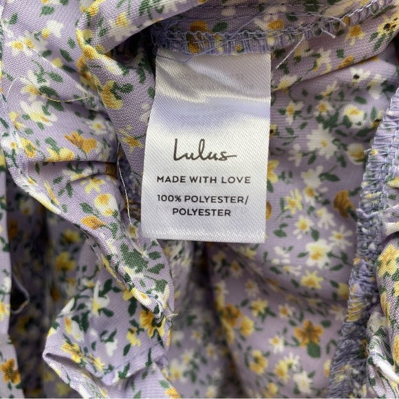 Lulus Sweetie Season Purple Floral Print Ruffled Hem Shorts Womens Size XL NWT - Picture 10 of 11